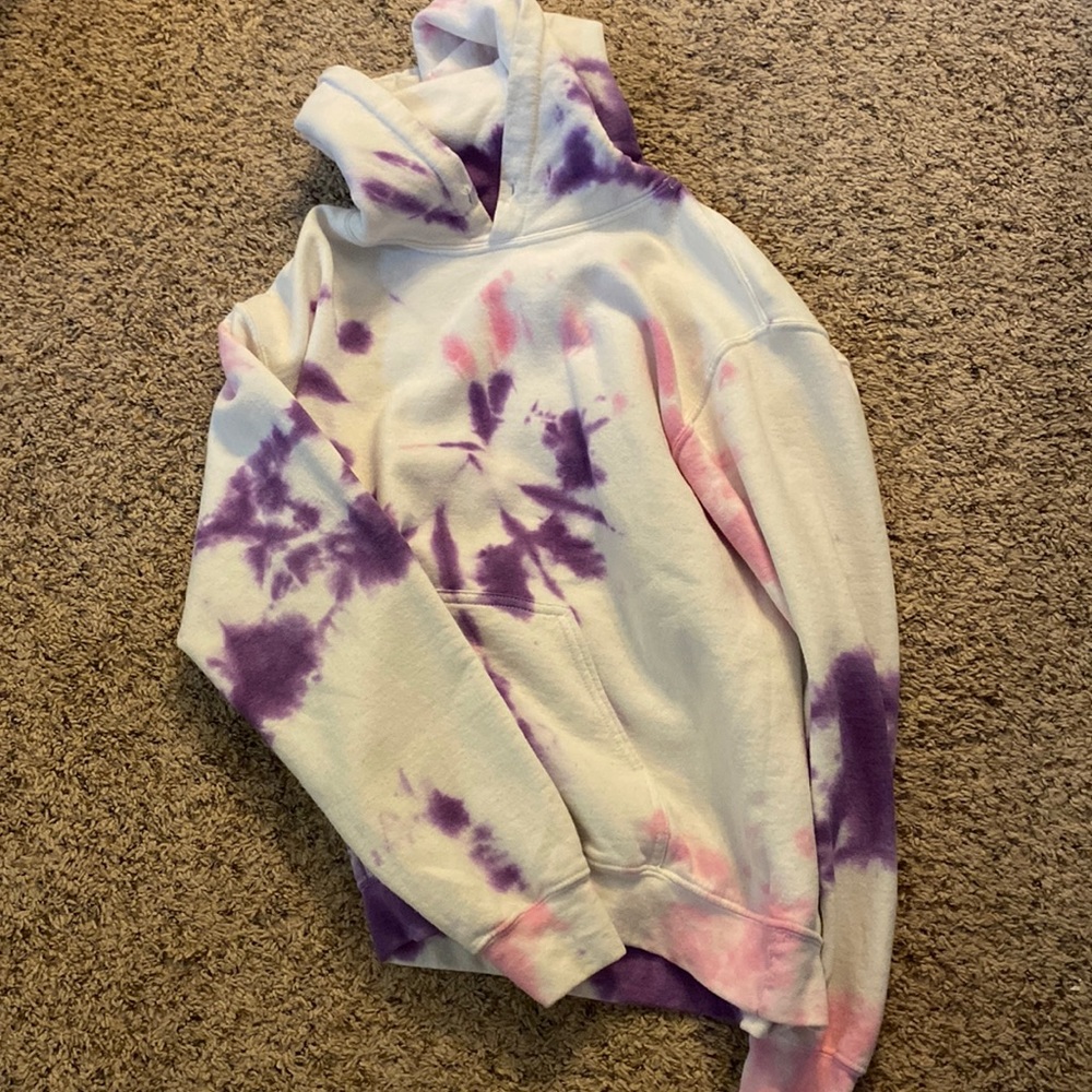 ti dye pink and purple hoodie